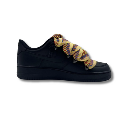 af1 negras con cordones lanvin amarillos