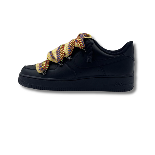 af1 negras con cordones lanvin amarillos