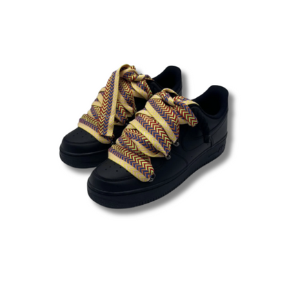 af1 negras con cordones lanvin amarillos