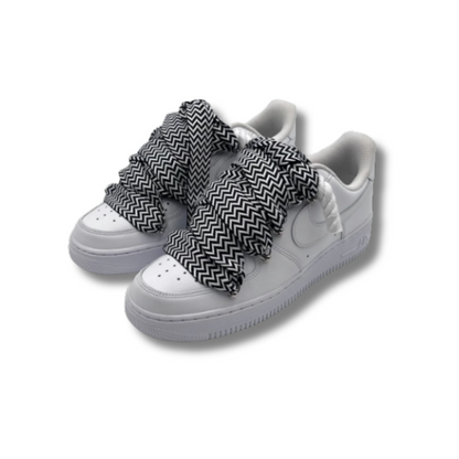 af1 blancas con cordones lanvin negros