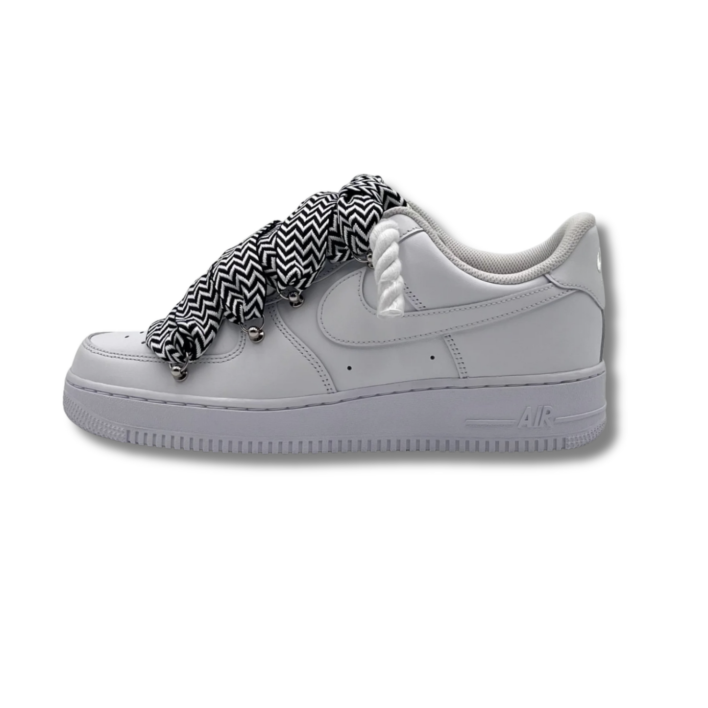 af1 blancas con cordones lanvin negros