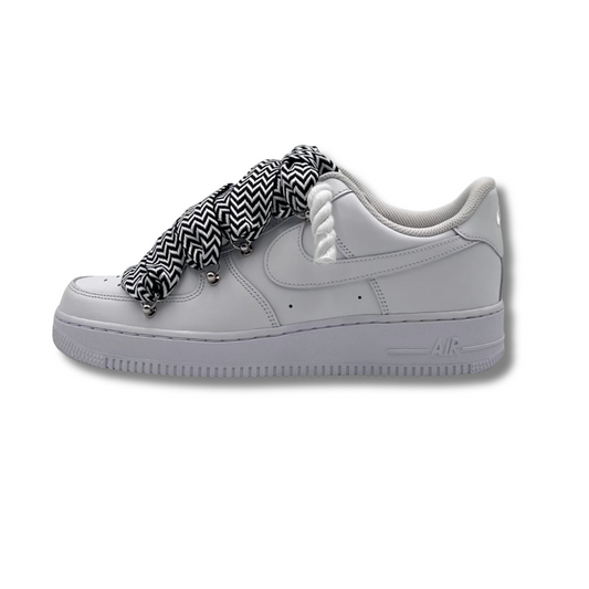 af1 blancas con cordones lanvin negros