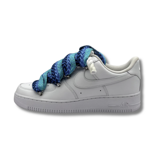 af1 blancas con lanvin laces azules