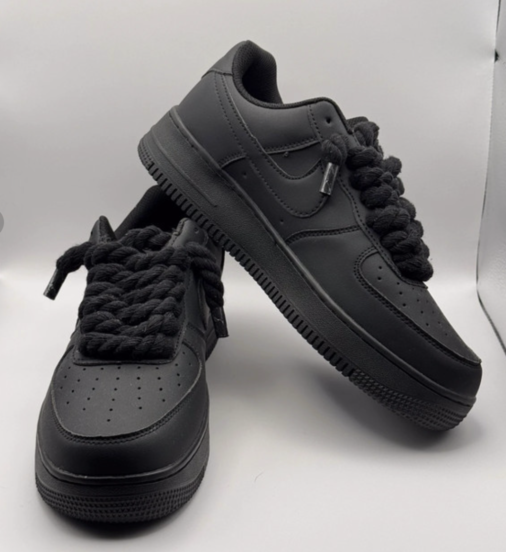 Af1 negras con rope laces