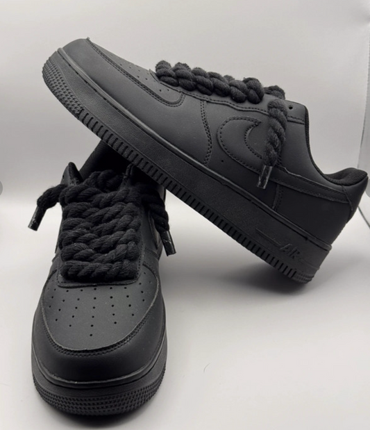 Af1 negras con rope laces
