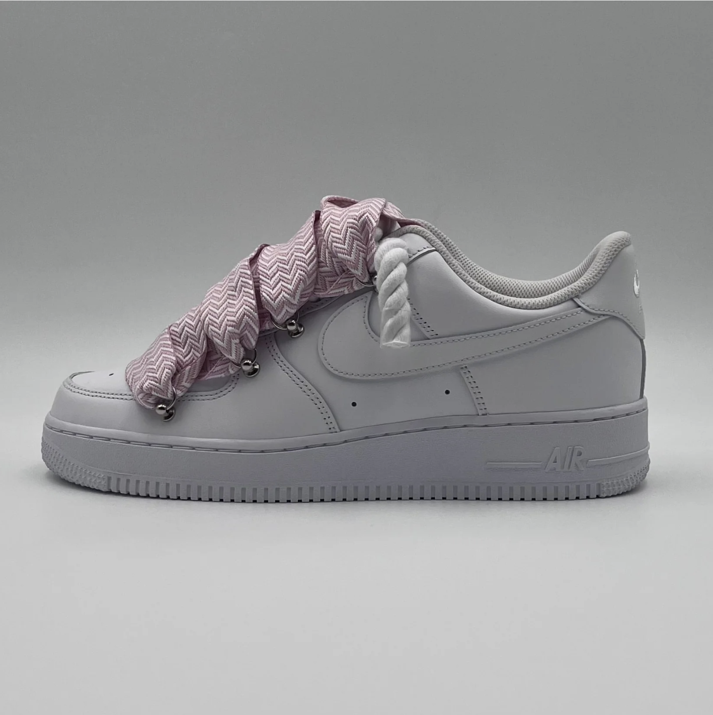 af1 blancas con cordones lanvin rosas