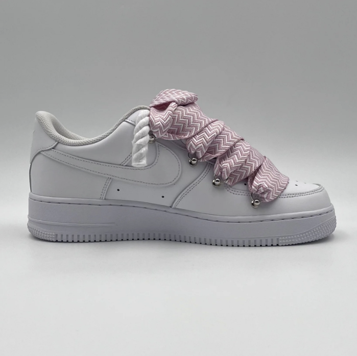 af1 blancas con cordones lanvin rosas