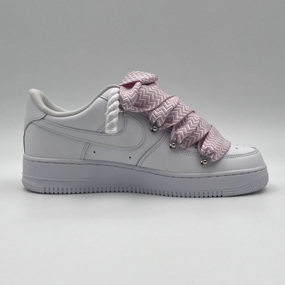 af1 blancas con cordones lanvin rosas