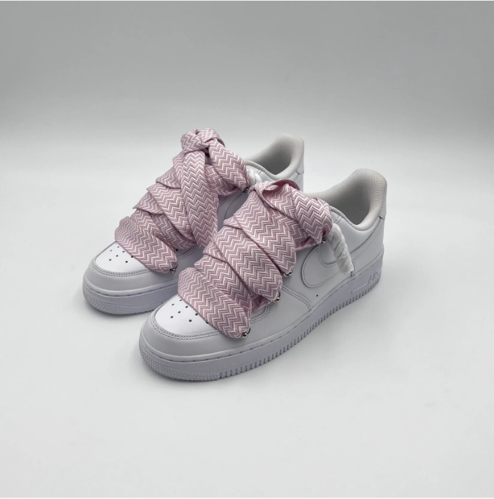 af1 blancas con cordones lanvin rosas