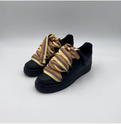 af1 negras con cordones lanvin amarillos