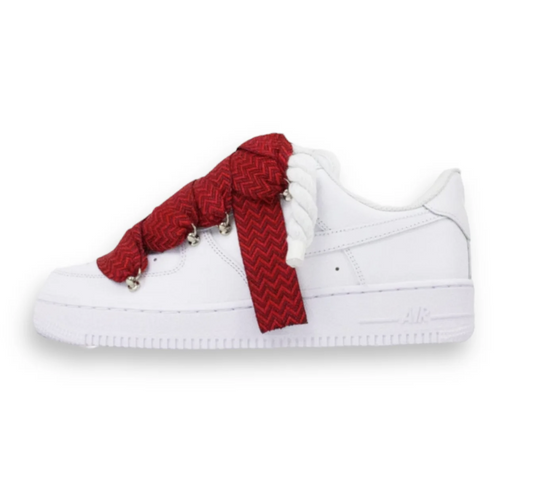 Af1 blancas con ropeleaces y lanvin laces rojos