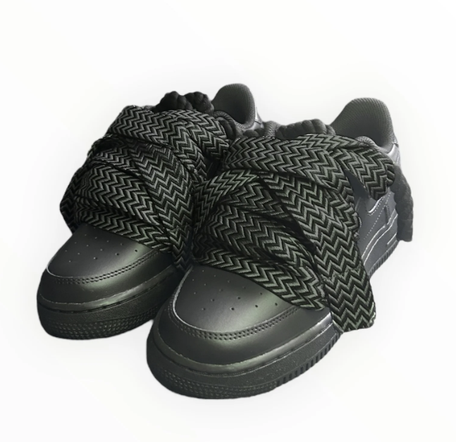 Af1 negras ropelaces y lanvinlaces negros