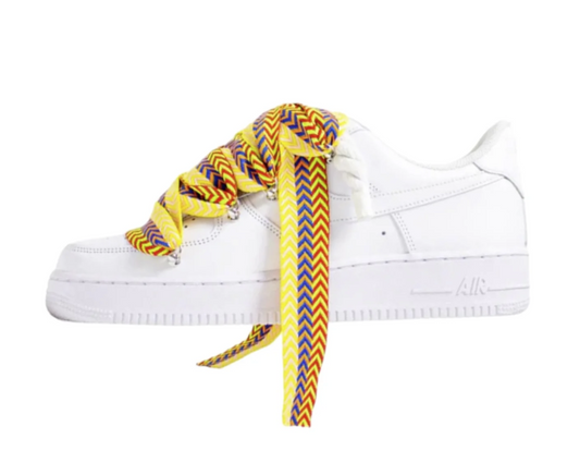 Af1 blancasa con lanvinlaces amarillos