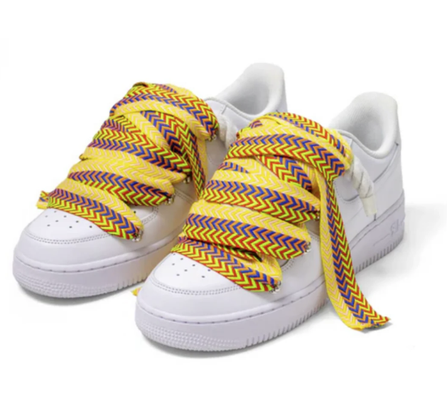 Af1 blancasa con lanvinlaces amarillos